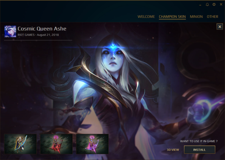 Skin Cosmic Queen Ashe Mod Skin Lol